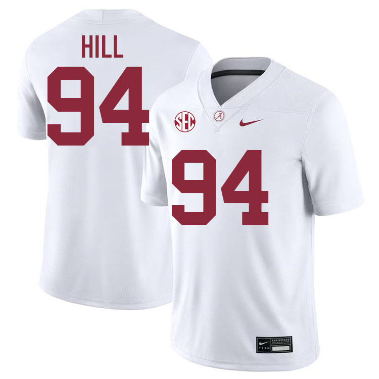 #94 Edric Hill Alabama Jersey,University Of Alabama Crimson Tide Football Jersey,Uniforms-White